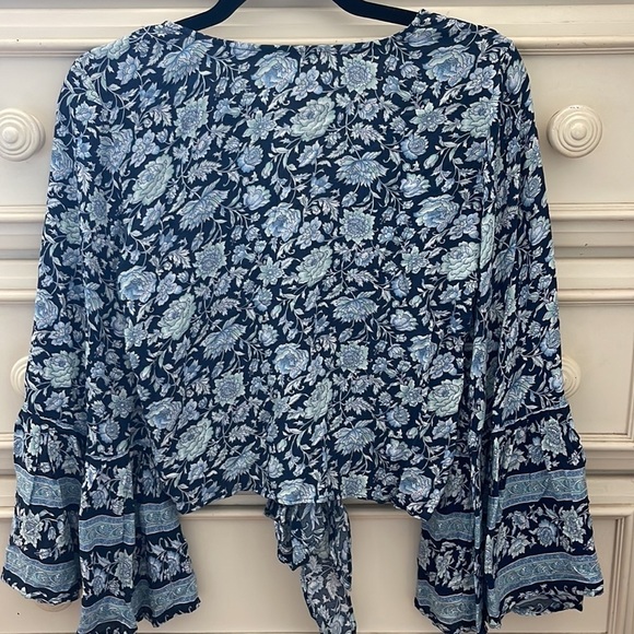 American Eagle Outfitters Blue Floral Top - Picture 3 of 7